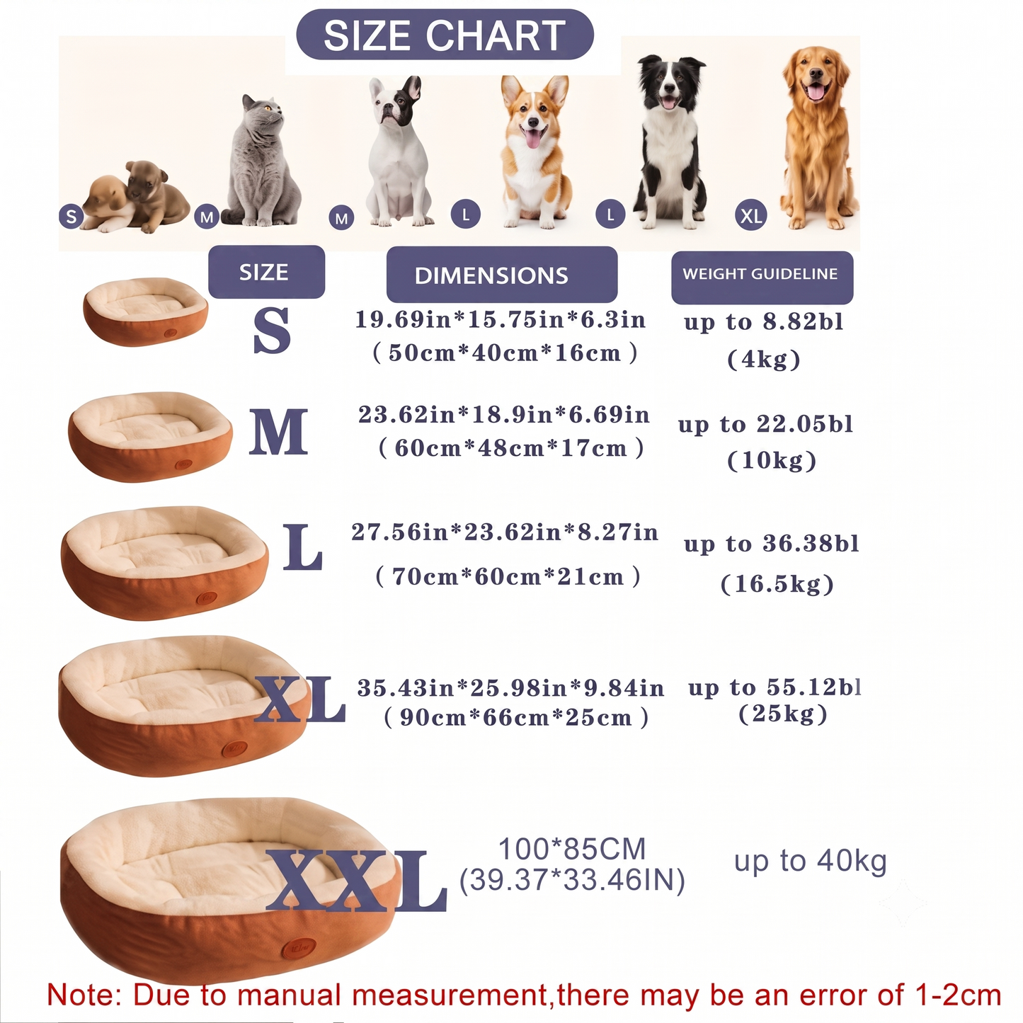 CurliPaws Cozy Oval Snuggle Pet Bed — Thickened Ultra Soft Plush Donut Cuddler Nest for Cats and Small to Medium Dogs
