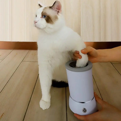 CurliPaws Automatic Dog Paw Washer — Electric Pet Paw Cleaner Cup with Soft Silicone Bristles and USB Rechargeable Battery