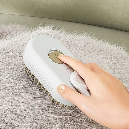 CurliPaws 3-in-1 Steamy Cat Brush — Electric Pet Spray Grooming Comb for Shedding, Detangling, and Relaxing Massage for Dogs and Cats