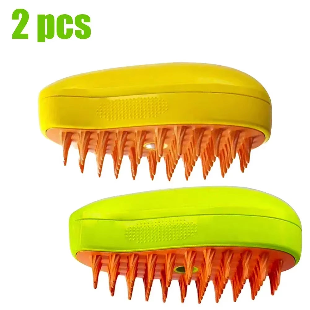 CurliPaws 3-in-1 Steamy Cat Brush — Electric Pet Spray Grooming Comb for Shedding, Detangling, and Relaxing Massage for Dogs and Cats