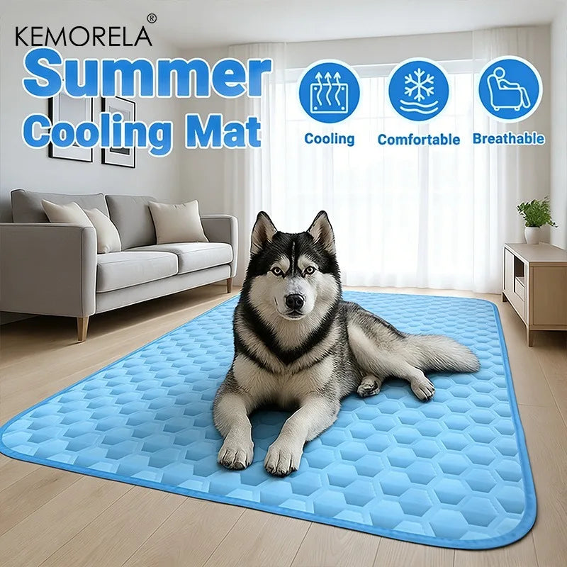 2025 Upgraded Ice-Cool Summer Pet Cooling Mat and Bed Sweat-Absorbent Fabric Available in 5 Sizes for Small Medium and Large Pet