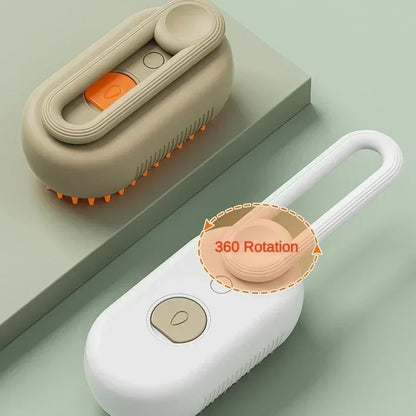 CurliPaws 3-in-1 Steamy Cat Brush — Electric Pet Spray Grooming Comb for Shedding, Detangling, and Relaxing Massage for Dogs and Cats