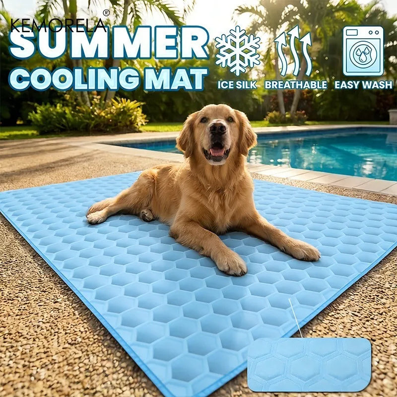 2025 Upgraded Ice-Cool Summer Pet Cooling Mat and Bed Sweat-Absorbent Fabric Available in 5 Sizes for Small Medium and Large Pet