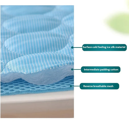 CurliPaws Ice-Cool Summer Pet Cooling Mat — Breathable Ice Silk Sweat-Absorbent Pad for Small, Medium, and Large Dogs and Cats