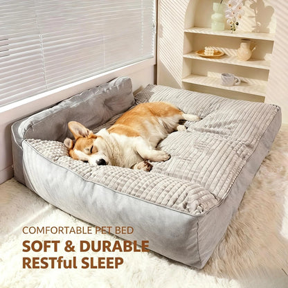 Dog Beds Specifically Designed for Medium to Large-Sized and Senior Dogs; Three-Sided Guardrail Pet Sofa Beds.