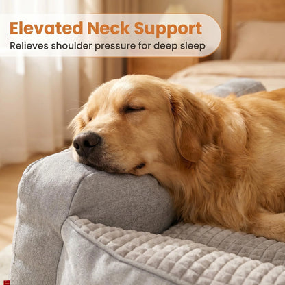 Dog Beds Specifically Designed for Medium to Large-Sized and Senior Dogs; Three-Sided Guardrail Pet Sofa Beds.