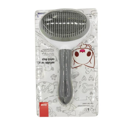 CurliPaws Self-Cleaning Slicker Brush — Professional Pet Hair Removal Comb with One-Click Fur Release Button for Dogs and Cats