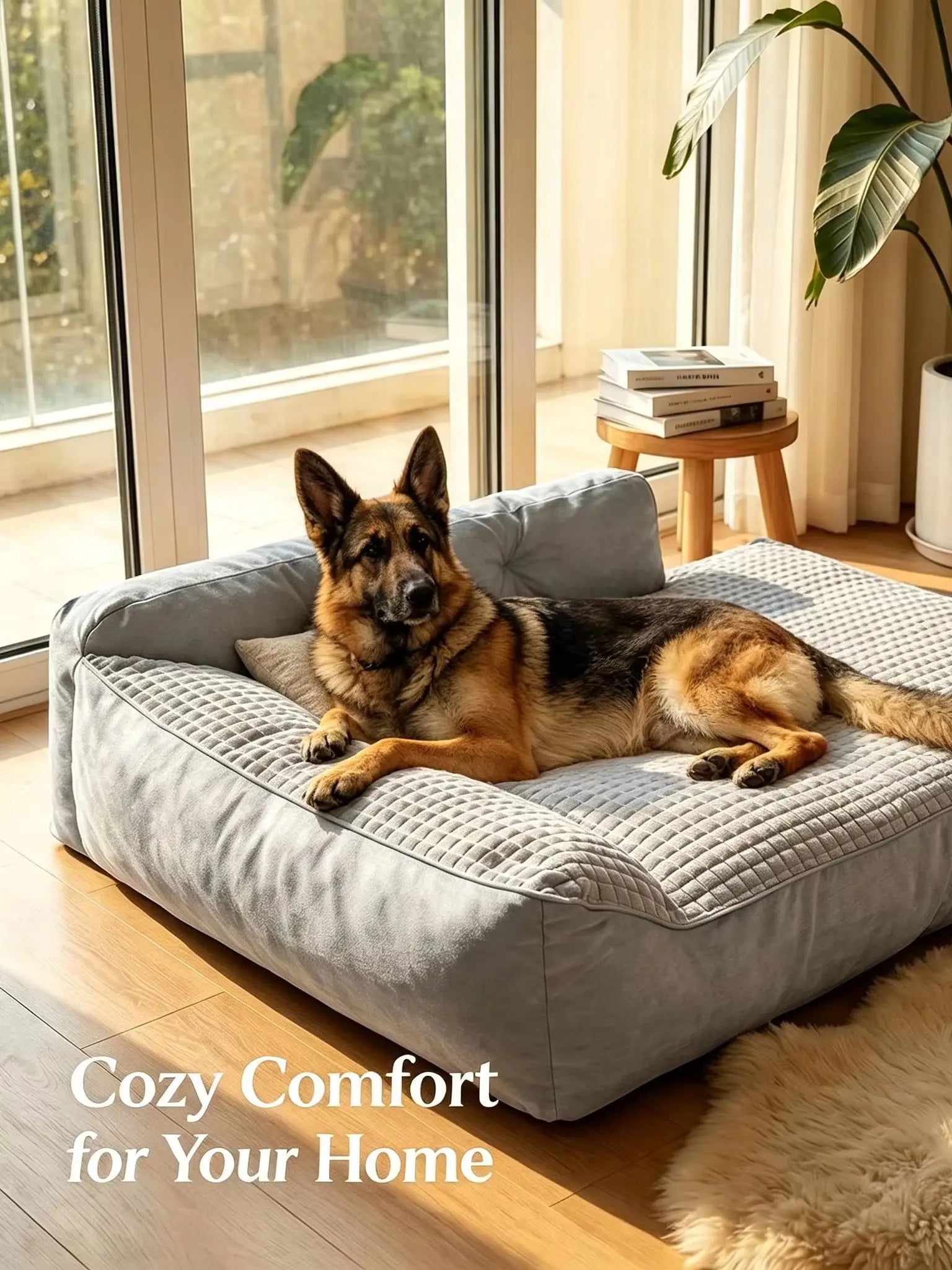 Dog Beds Specifically Designed for Medium to Large-Sized and Senior Dogs; Three-Sided Guardrail Pet Sofa Beds.