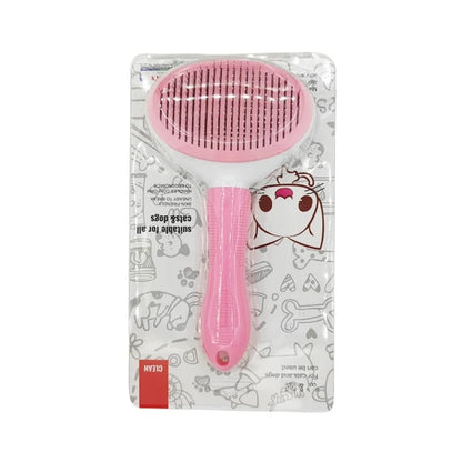 CurliPaws Self-Cleaning Slicker Brush — Professional Pet Hair Removal Comb with One-Click Fur Release Button for Dogs and Cats