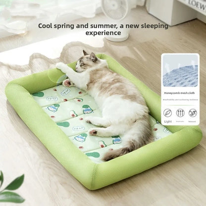 New High Quality Waterproof Cooling Puppy Bed Breathable Square Mat Pet Sleeping Pad Non-Slip Bottom Ice Pad for Puppy Dogs Cats