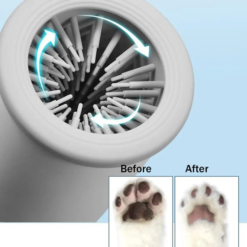 CurliPaws Automatic Dog Paw Washer — Electric Pet Paw Cleaner Cup with Soft Silicone Bristles and USB Rechargeable Battery