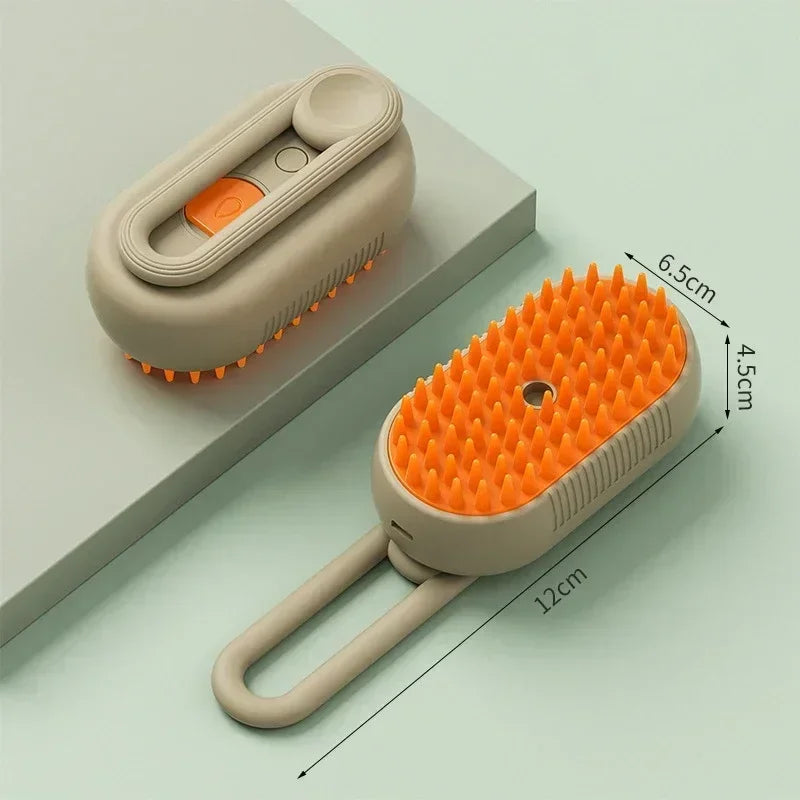 CurliPaws 3-in-1 Steamy Cat Brush — Electric Pet Spray Grooming Comb for Shedding, Detangling, and Relaxing Massage for Dogs and Cats