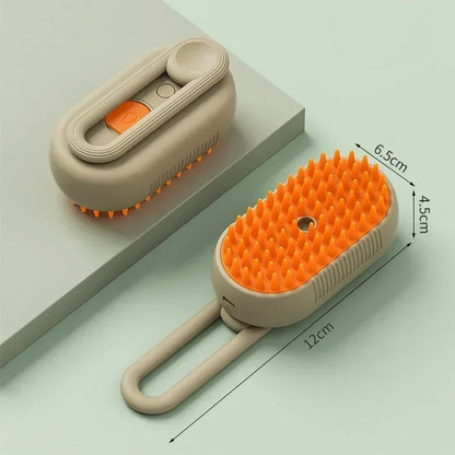 CurliPaws 3-in-1 Steamy Cat Brush — Electric Pet Spray Grooming Comb for Shedding, Detangling, and Relaxing Massage for Dogs and Cats