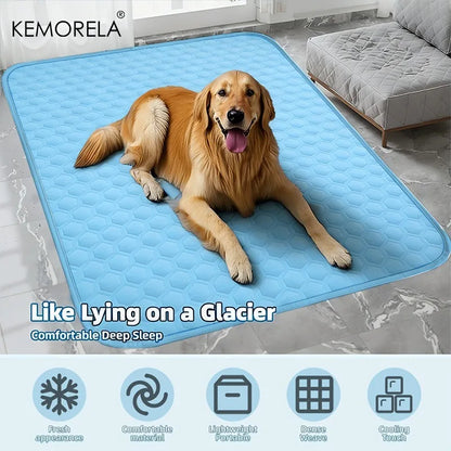 2025 Upgraded Ice-Cool Summer Pet Cooling Mat and Bed Sweat-Absorbent Fabric Available in 5 Sizes for Small Medium and Large Pet
